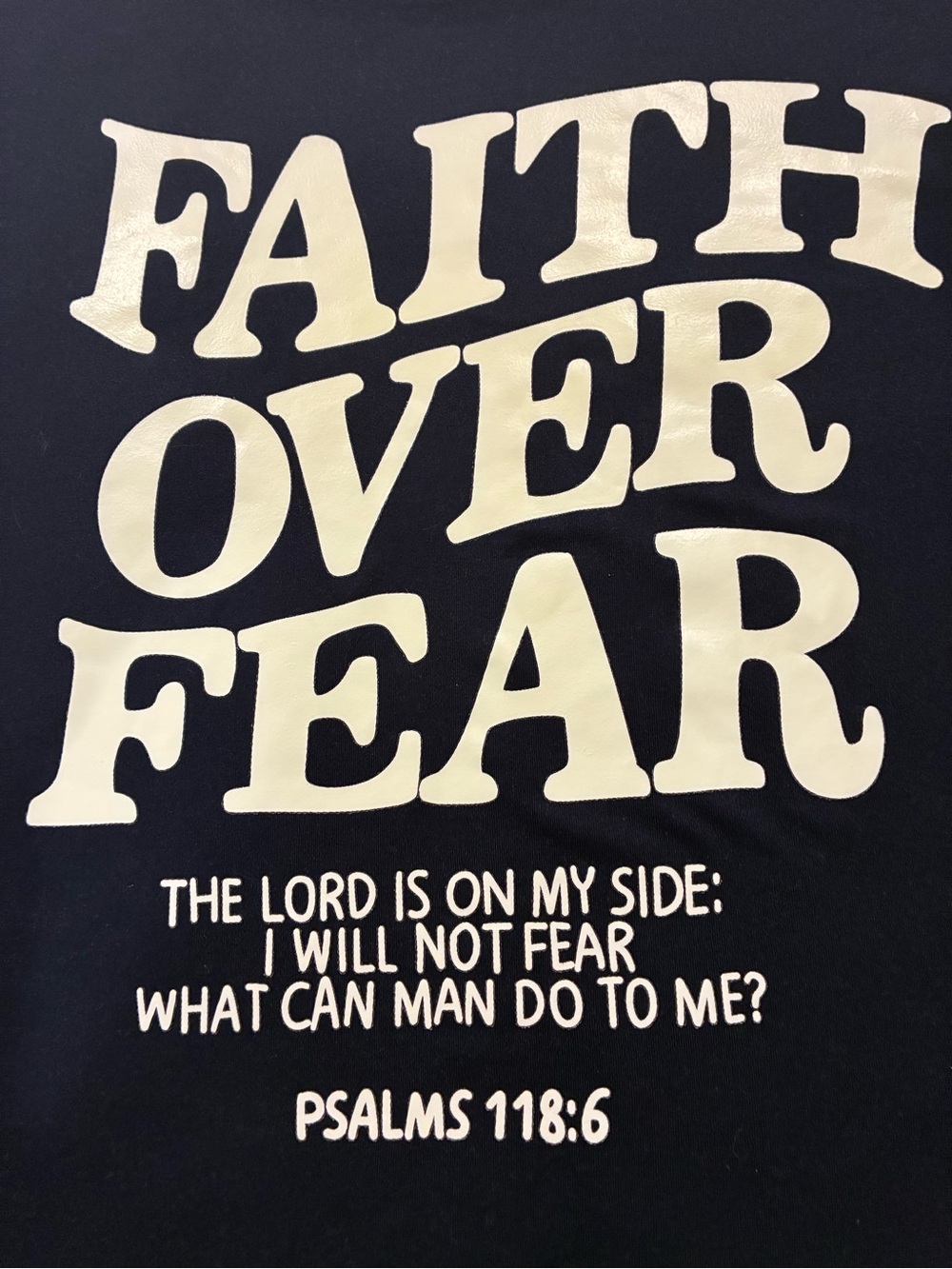 Faith Over Fear Graphic Tee - Black & Cream